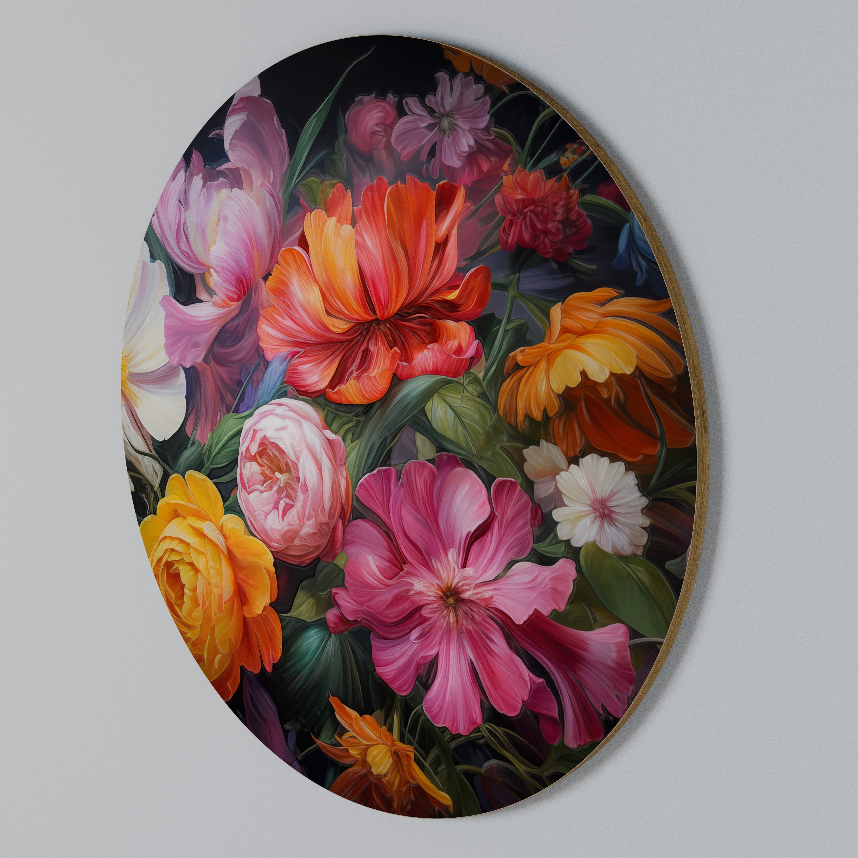 EPHEMERAL BOUQUET Round Wall Art