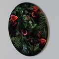 CRIMSON FERNS Round Wall Art