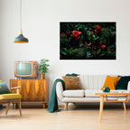 CRIMSON FERNS Peel and Stick Horizontal Poster