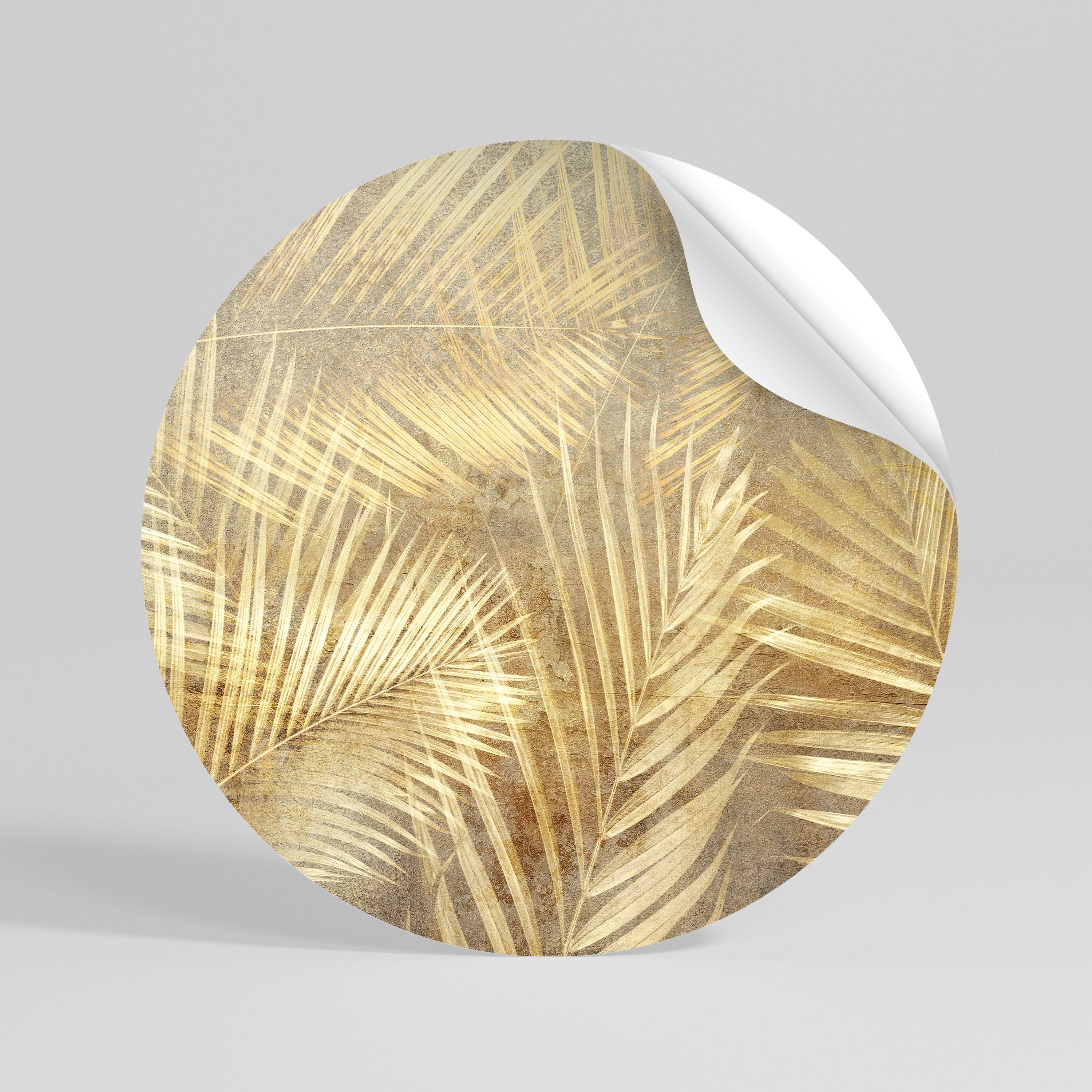 GOLDEN PALM DREAMSCAPE Runder Wandsticker zum Abziehen und Aufkleben