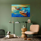 SERENE BOAT ESCAPADE Peel and Stick Horizontal Poster