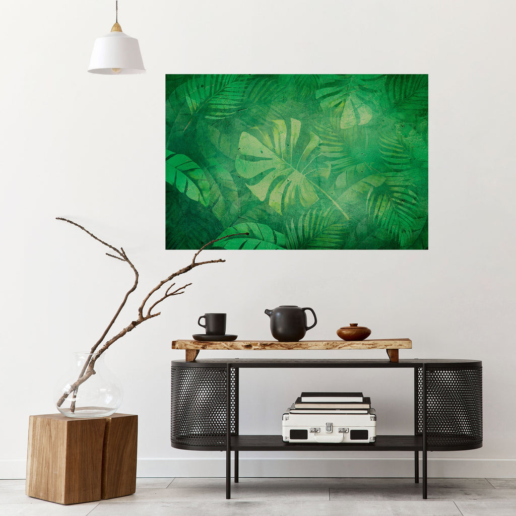 SUBTLE GREEN SYMPHONY Peel and Stick Horizontal Poster