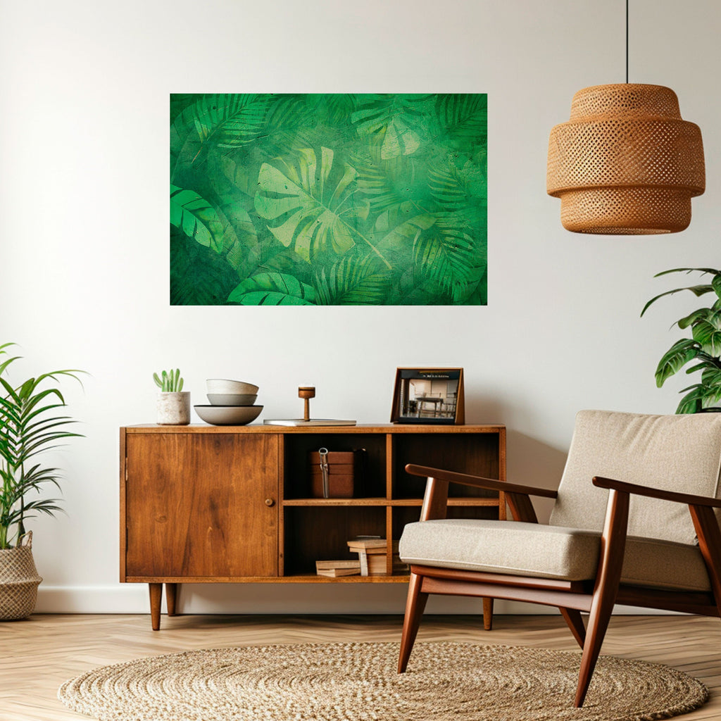 SUBTLE GREEN SYMPHONY Peel and Stick Horizontal Poster