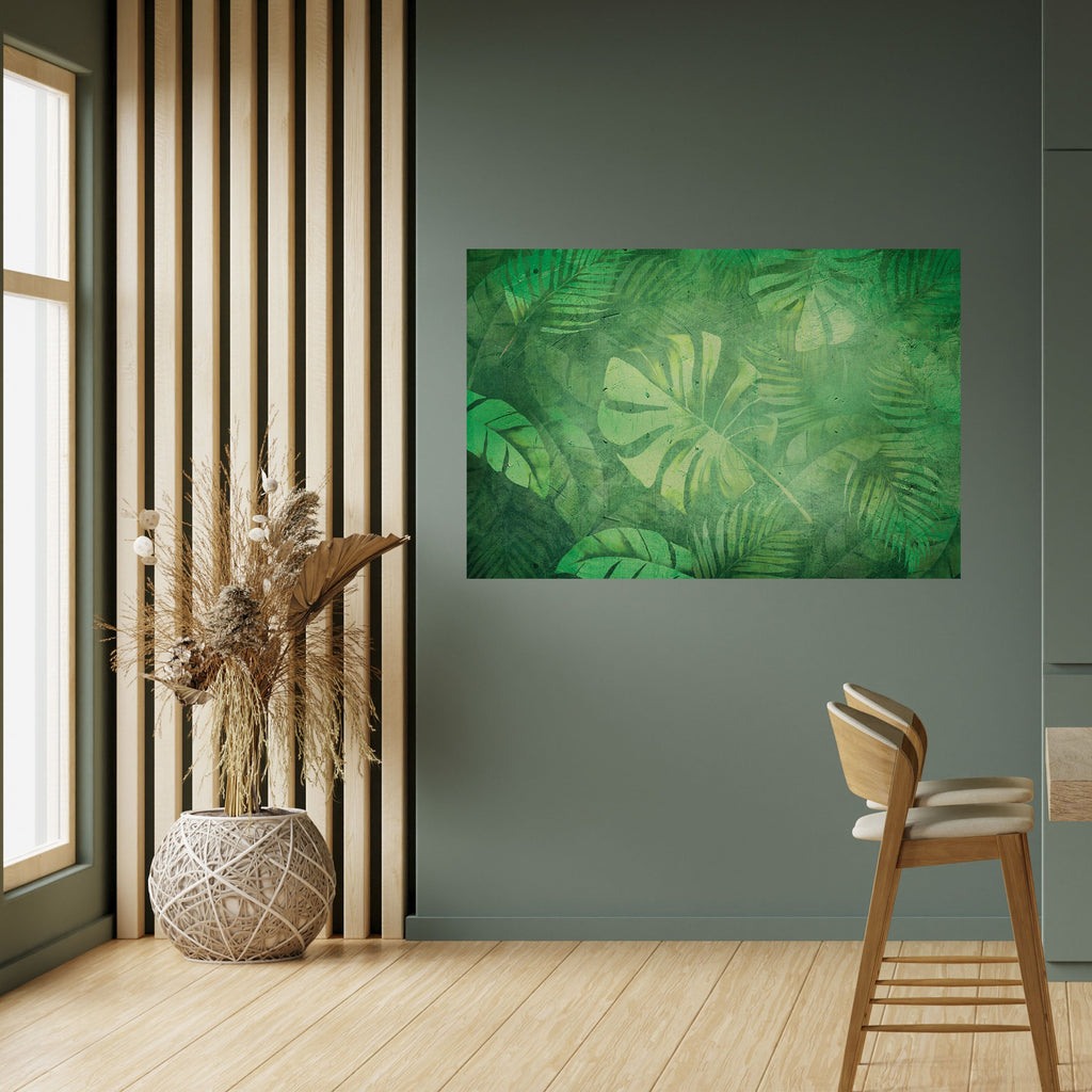 SUBTLE GREEN SYMPHONY Peel and Stick Horizontal Poster