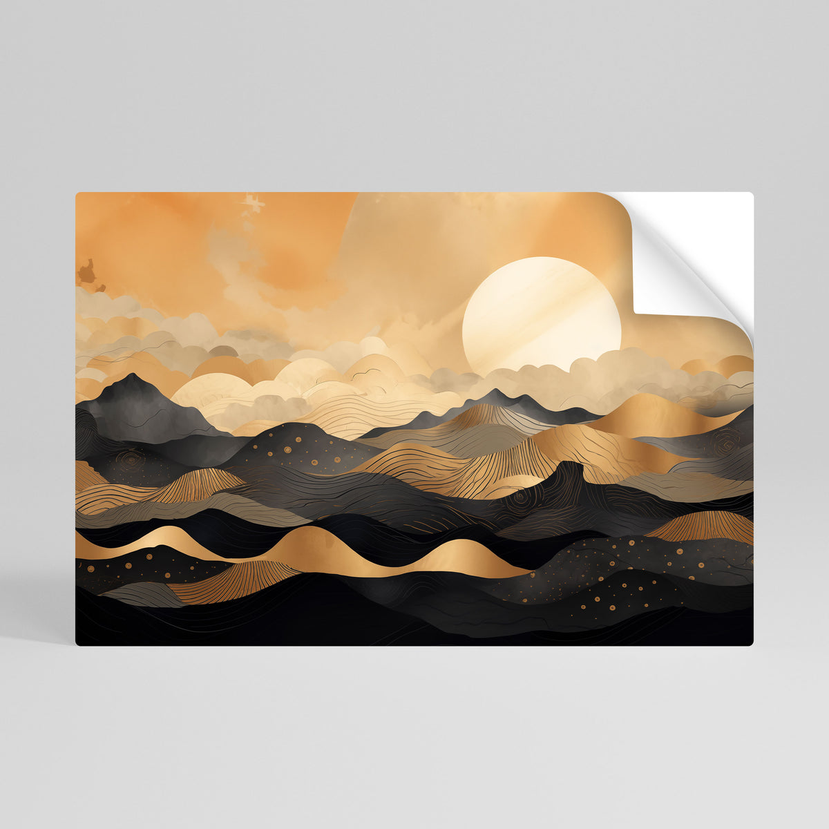 MYSTICAL SUNSET HORIZON Selbstklebendes Horizontal-Poster