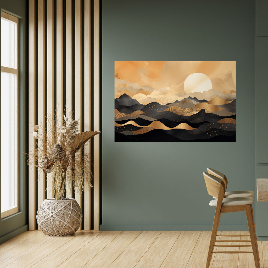 MYSTICAL SUNSET HORIZON Peel and Stick Horizontal Poster