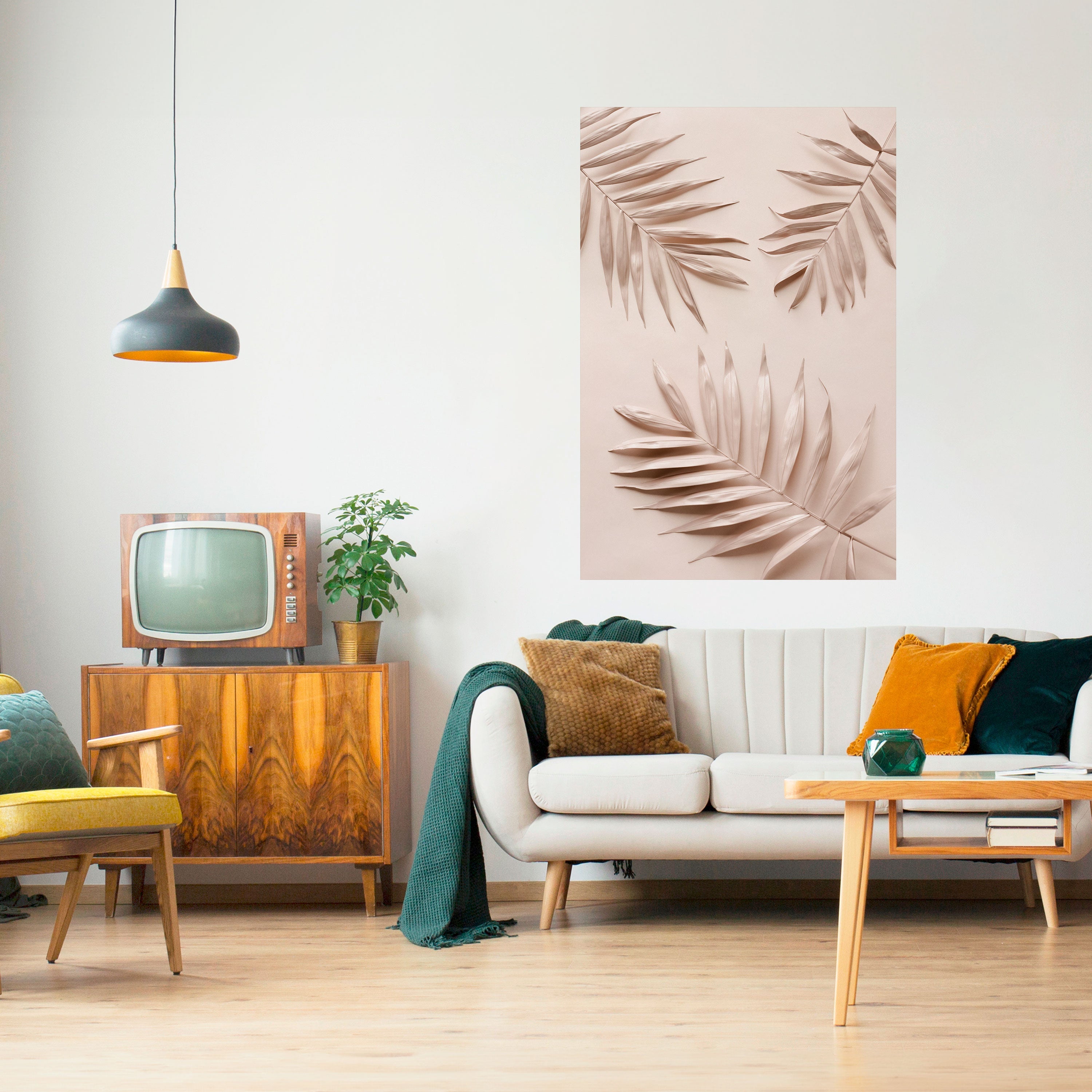 PINK PALM DREAMS Vertikales Poster zum Abziehen und Aufkleben