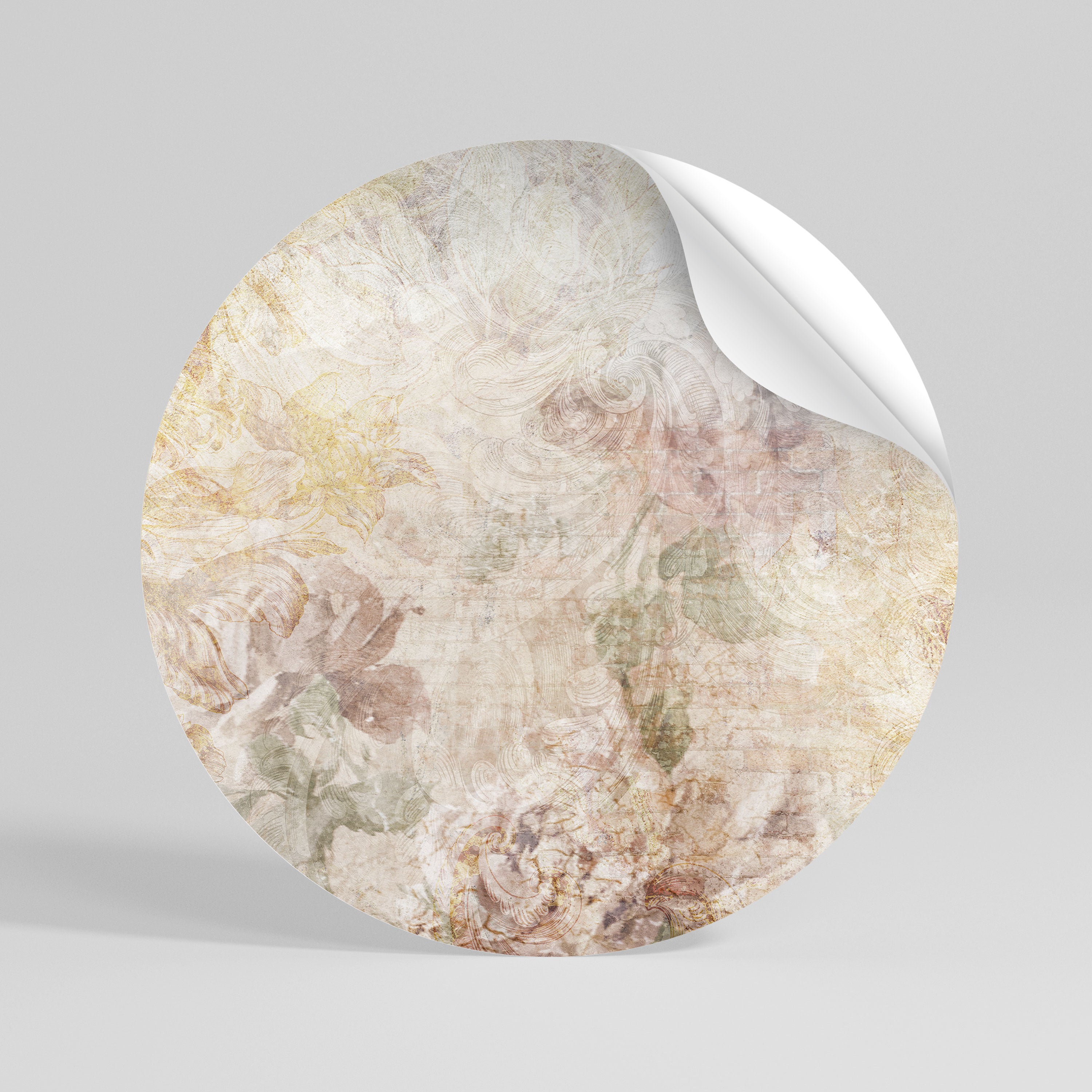 SUNFLOWER BLUR Runder Wandsticker zum Abziehen und Aufkleben