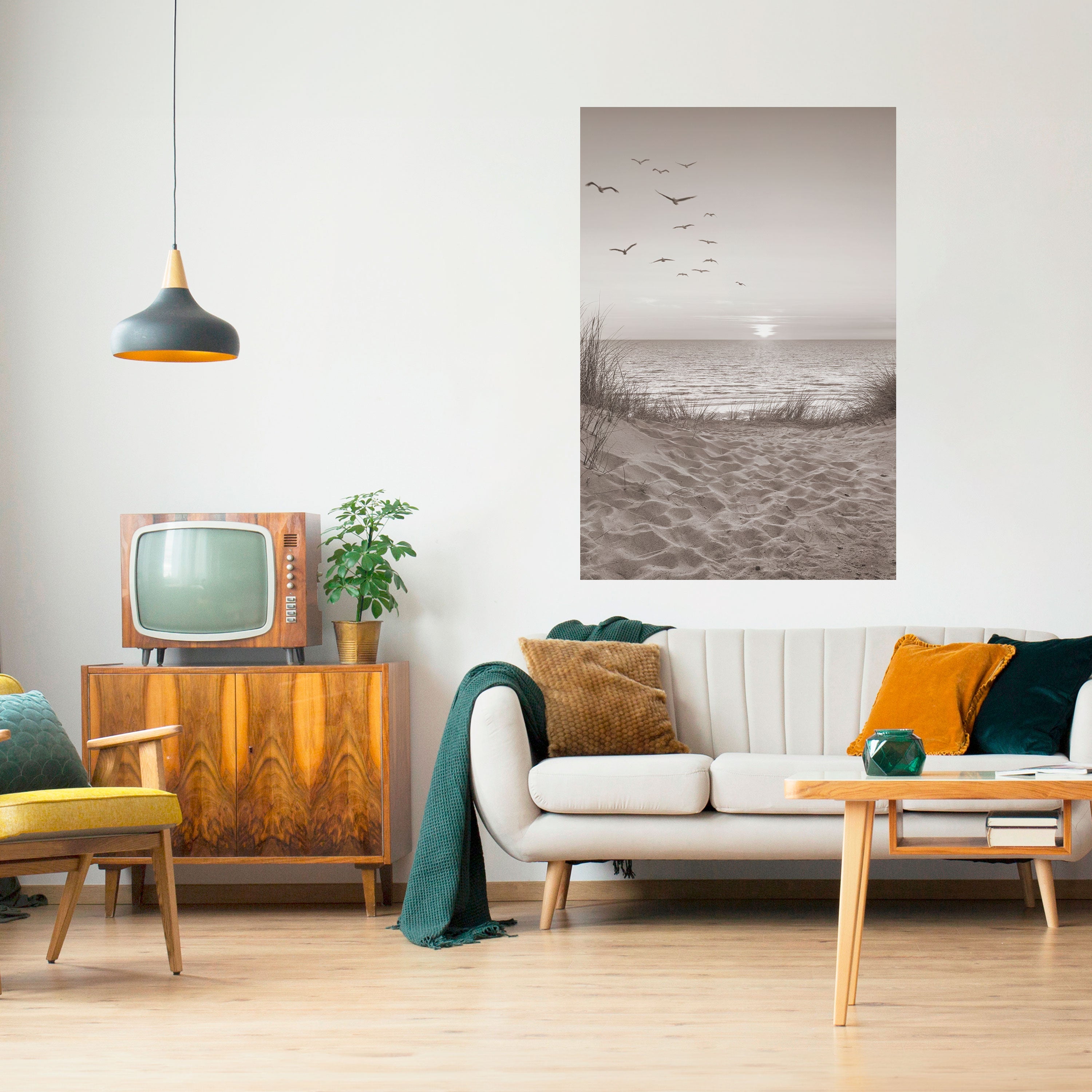 ZEITLOSES MEERESLANDSCHAFT Vertikales Poster zum Abziehen und Aufkleben