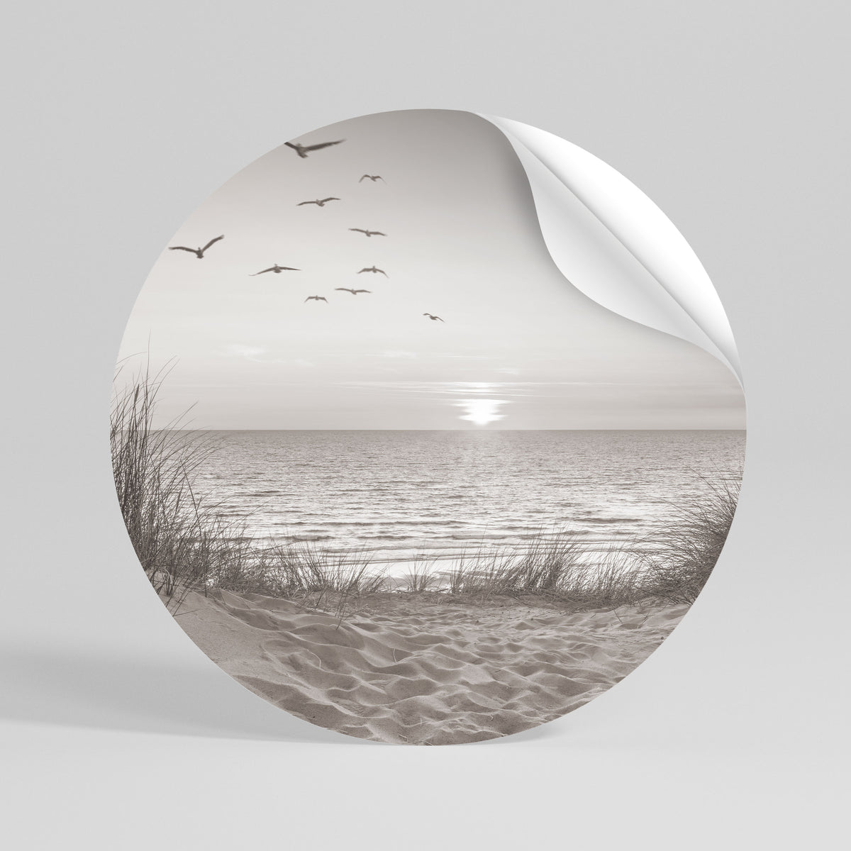 TIMELESS SEASCAPE Runder Wandsticker zum Abziehen und Aufkleben