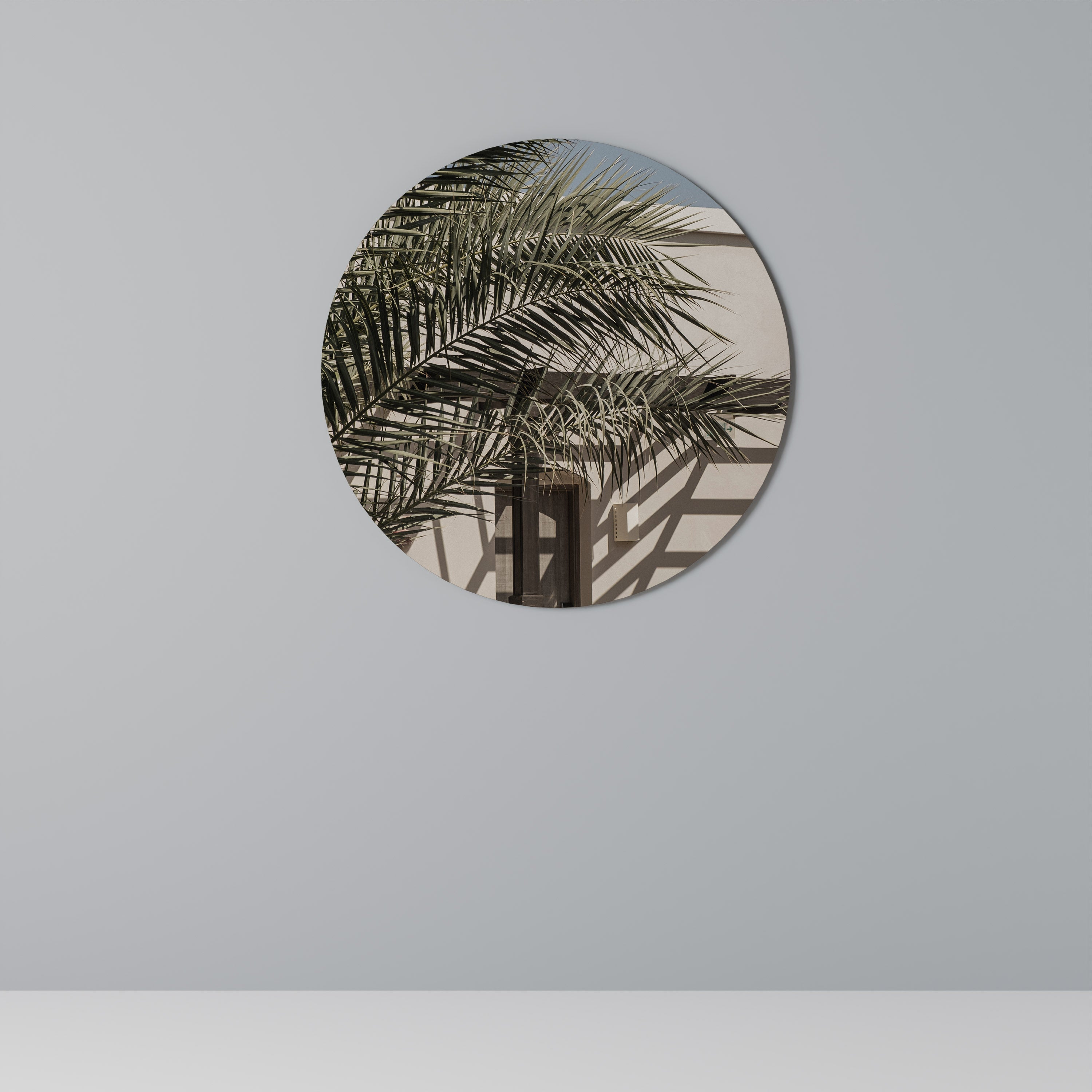 PALM SHADOW DANCE Runde Wanddekoration Ø 69 cm