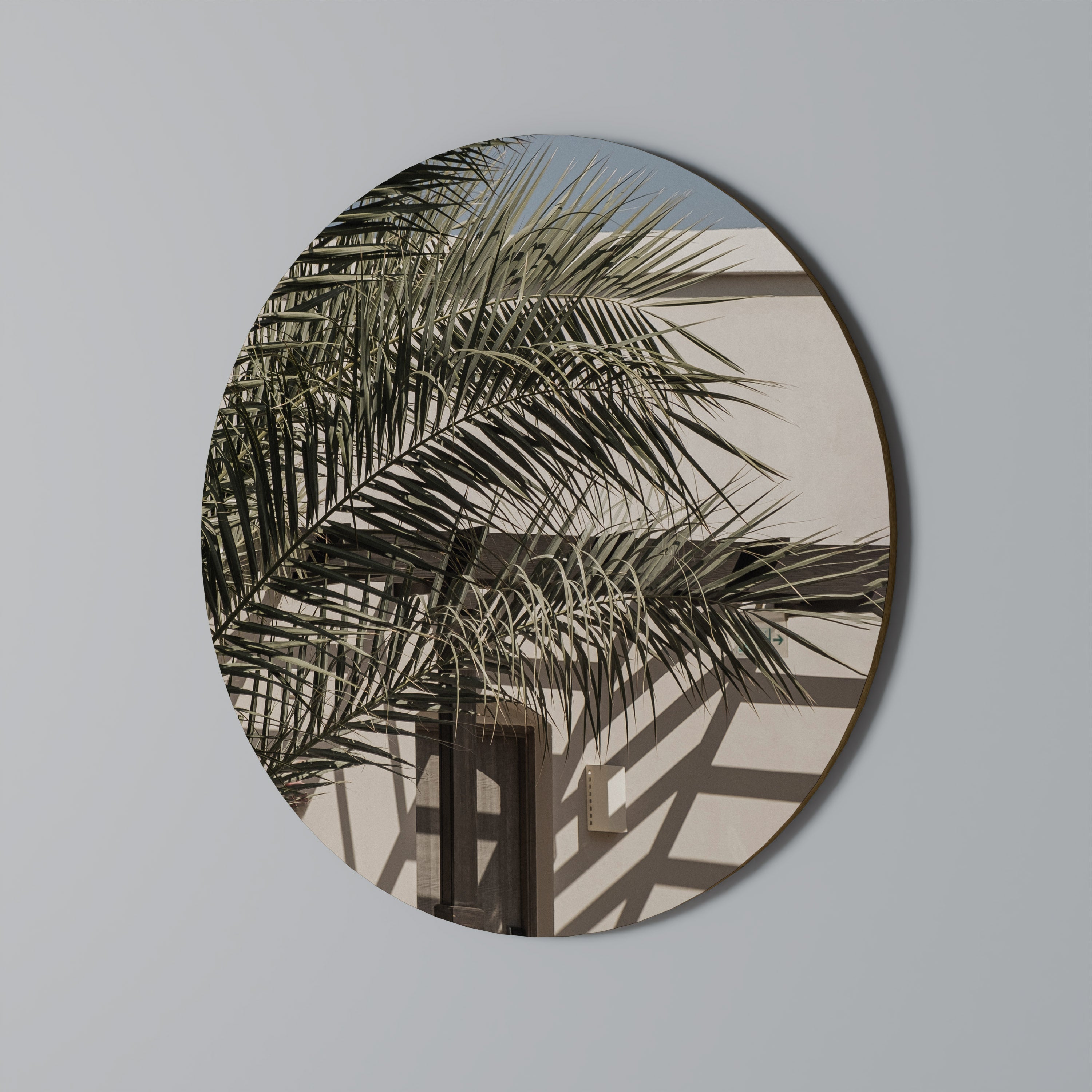 PALM SHADOW DANCE Runde Wanddekoration Ø 69 cm