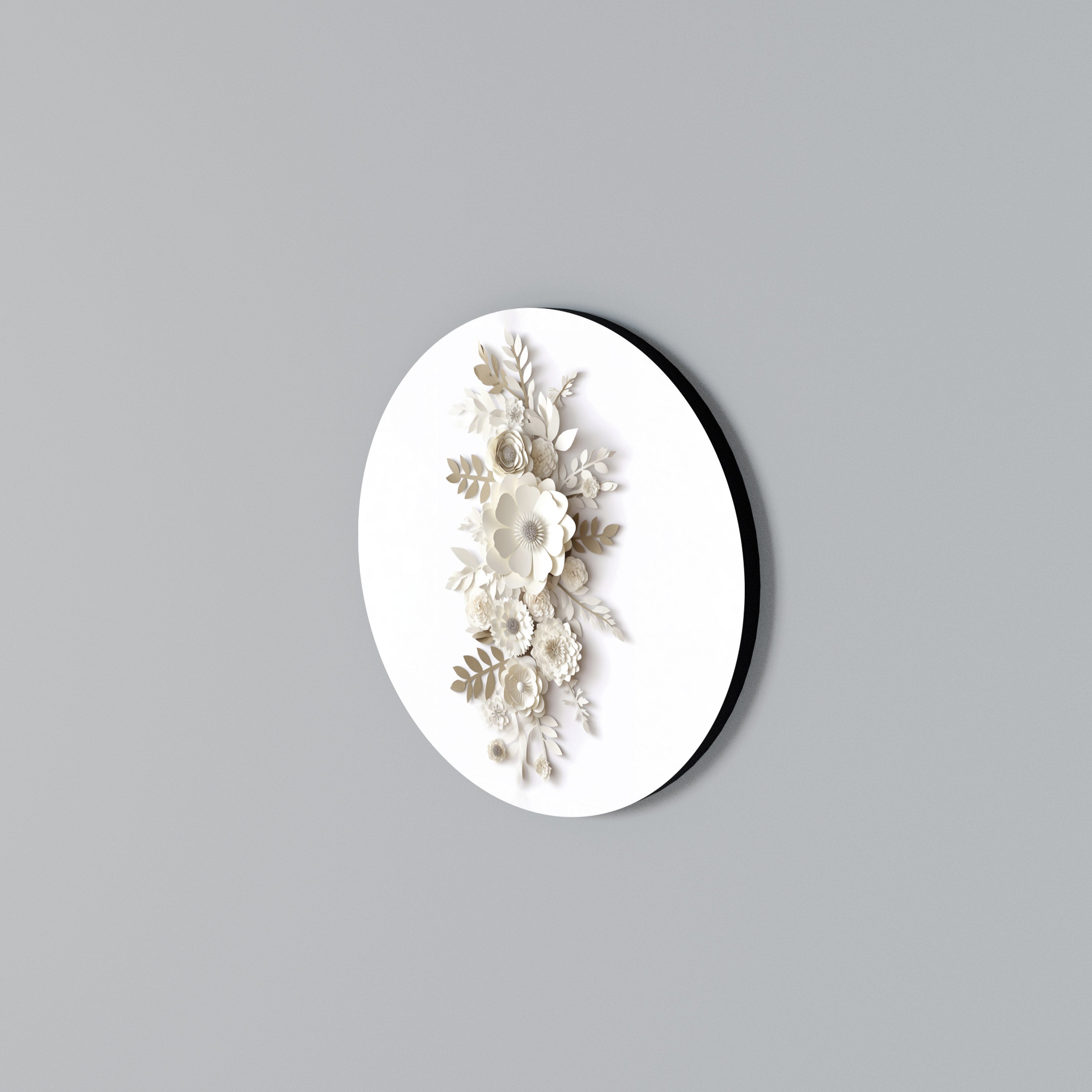 BLUSHING BOUQUET Round Wall Art