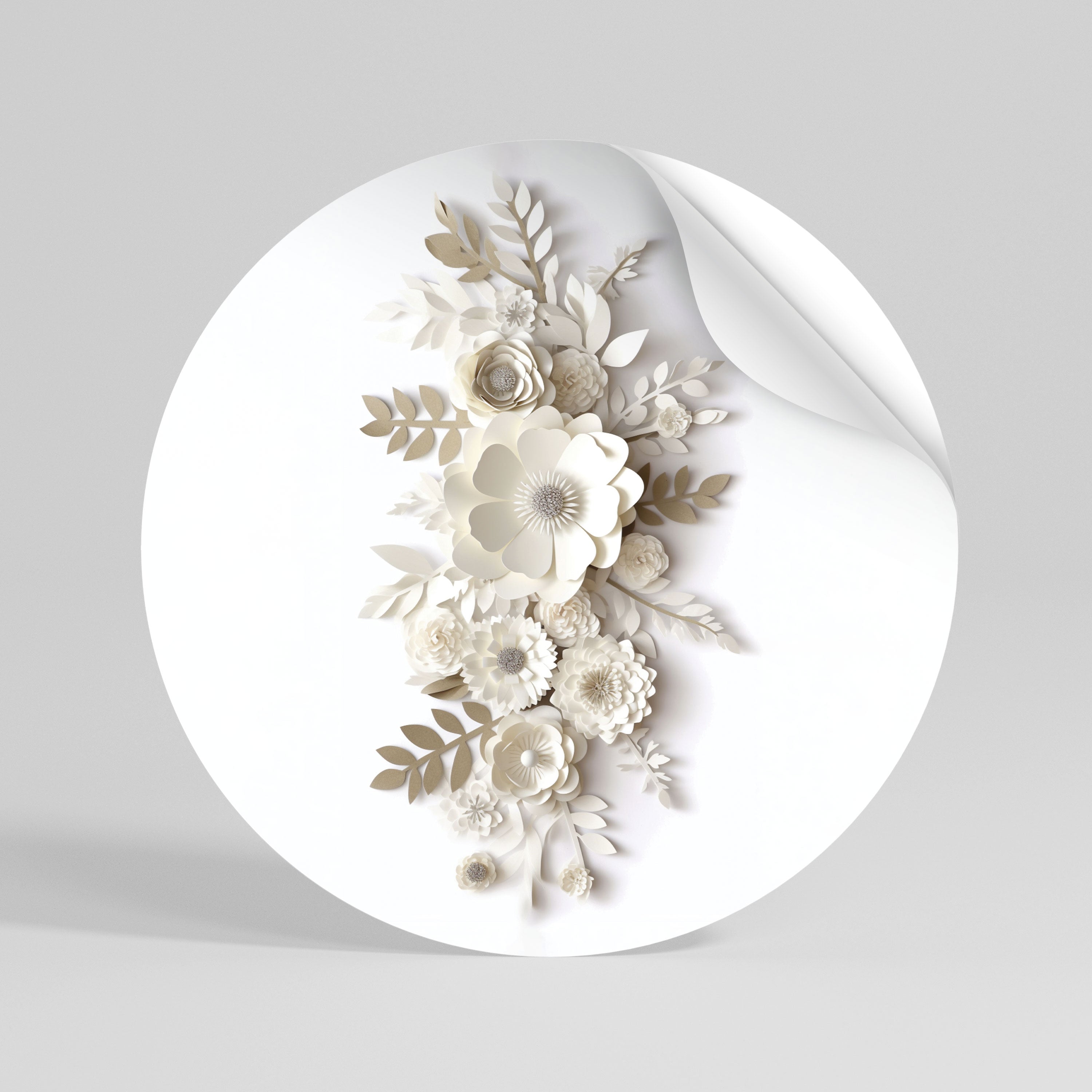 BLUSHING BOUQUET Runder Wandsticker zum Abziehen und Aufkleben