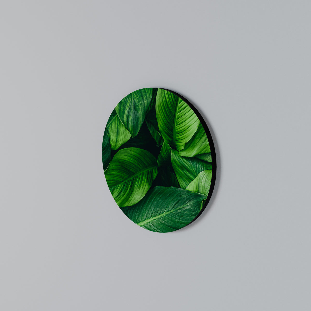 VIBRANT LEAFY EMBRACE Rundes Wandbild