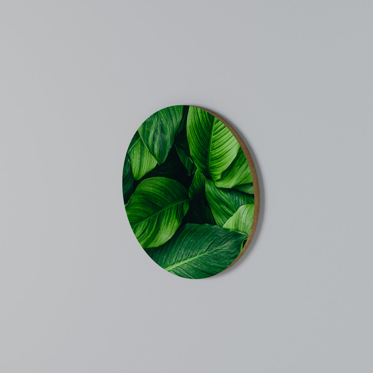 VIBRANT LEAFY EMBRACE Rundes Wandbild
