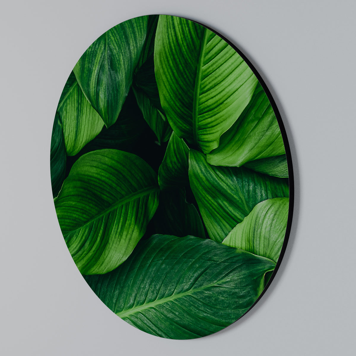 VIBRANT LEAFY EMBRACE Rundes Wandbild