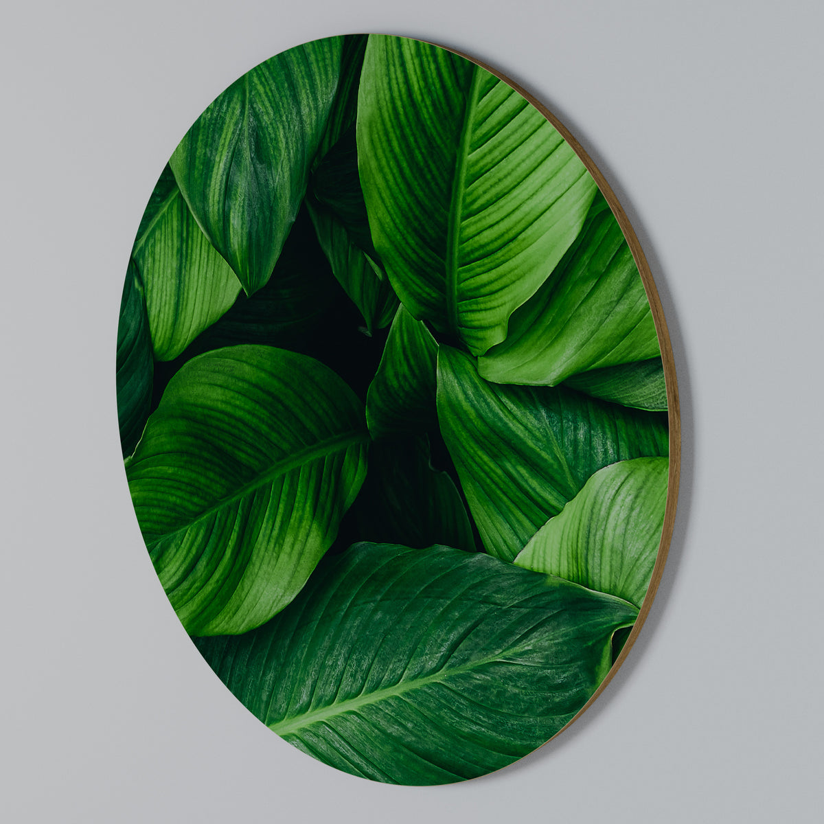 VIBRANT LEAFY EMBRACE Rundes Wandbild