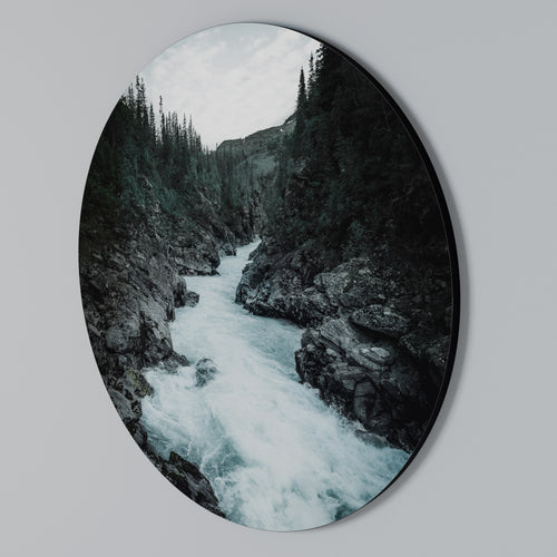 RUSHING REFLECTIONS Rundes Wandbild