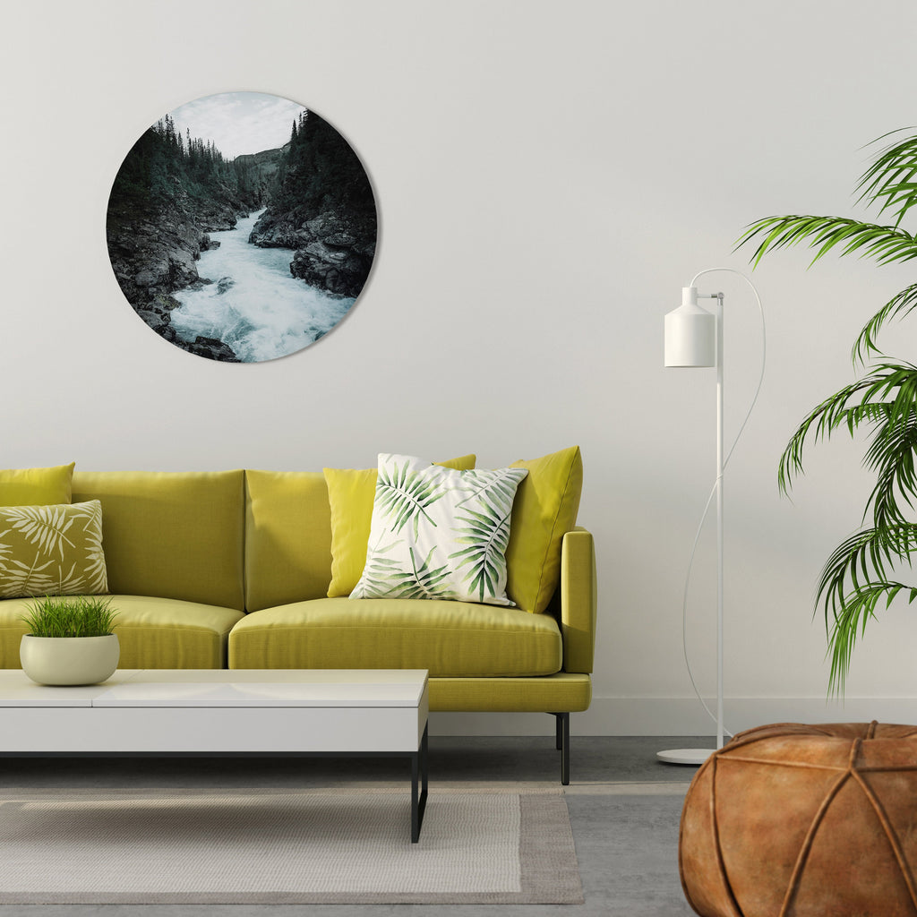 RUSHING REFLECTIONS Runde Wanddekoration Ø 69 cm