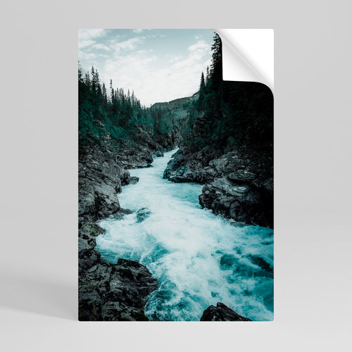 RUSHING REFLECTIONS Selbstklebendes Poster - Hochformat