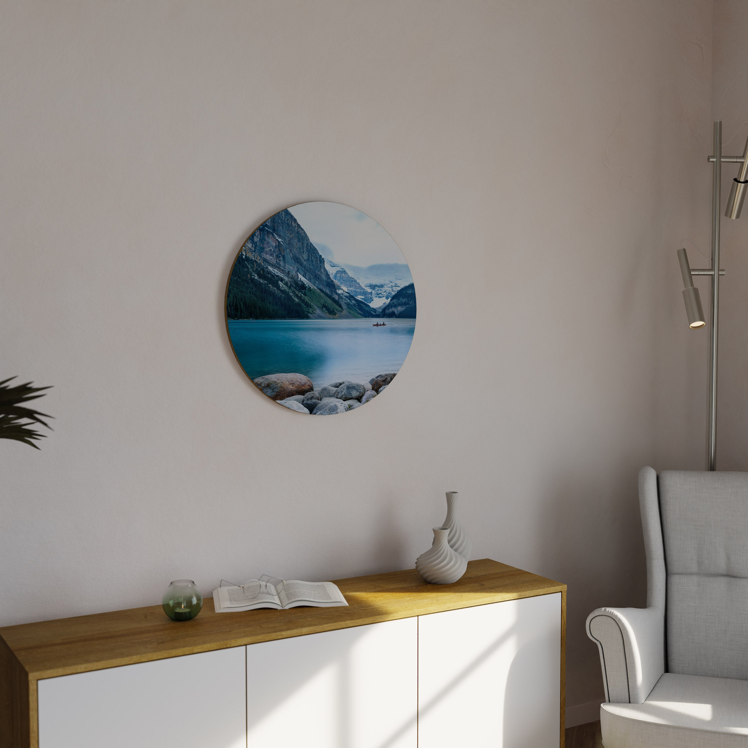 REFLECTIVE WATERS Runde Wanddekoration Ø 69 cm