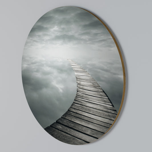 WHISPERING PATHWAYS Rundes Wandbild