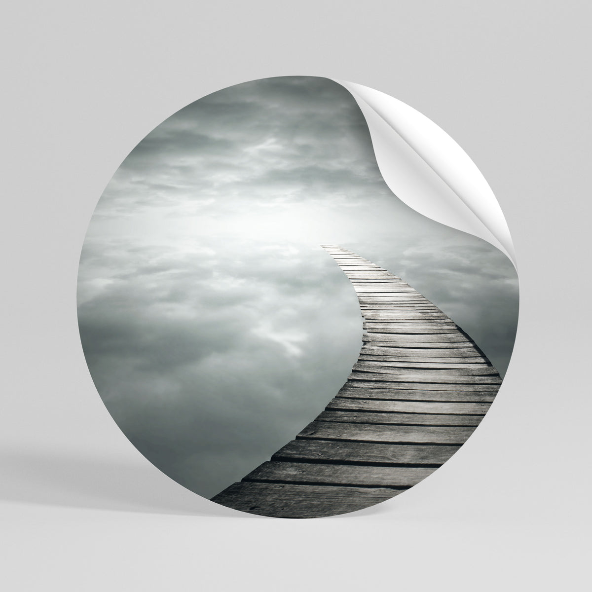 WHISPERING PATHWAYS Runder Wandsticker zum Abziehen und Aufkleben