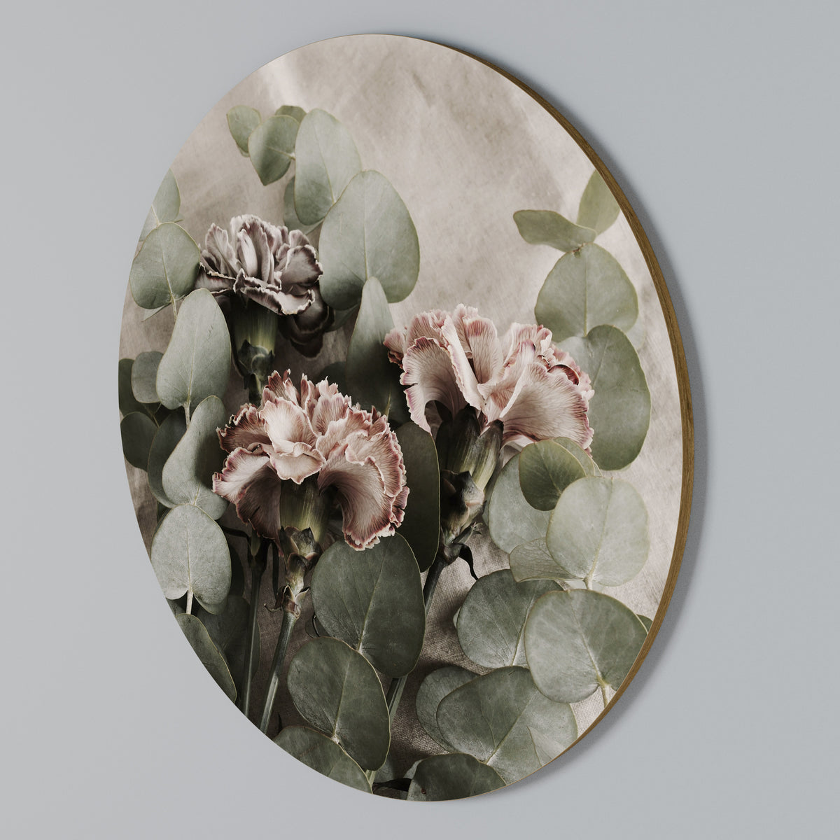 LINEN CLOVES Rundes Wandbild