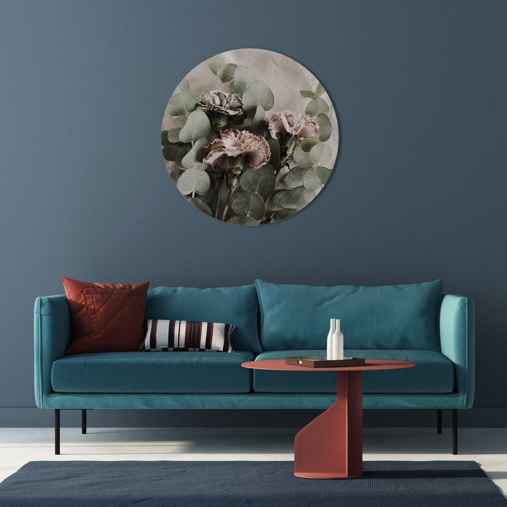 LINEN CLOVES Round Wall Art
