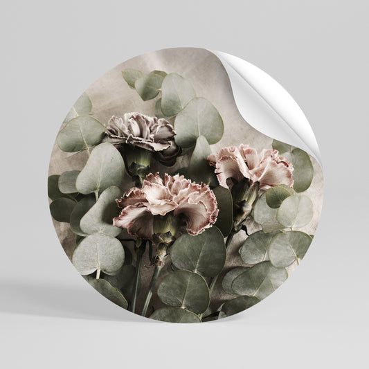 LINEN CLOVES Peel and Stick Round Sticker