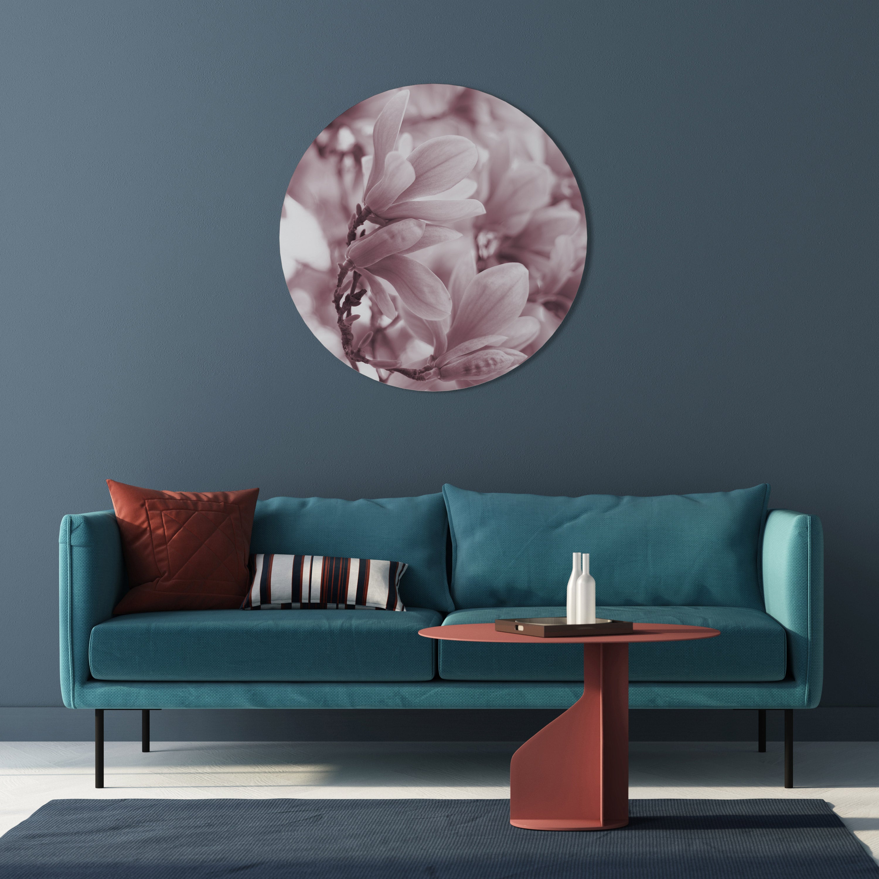 PINK BLOSSOM DREAM Runde Wanddekoration Ø 69 cm