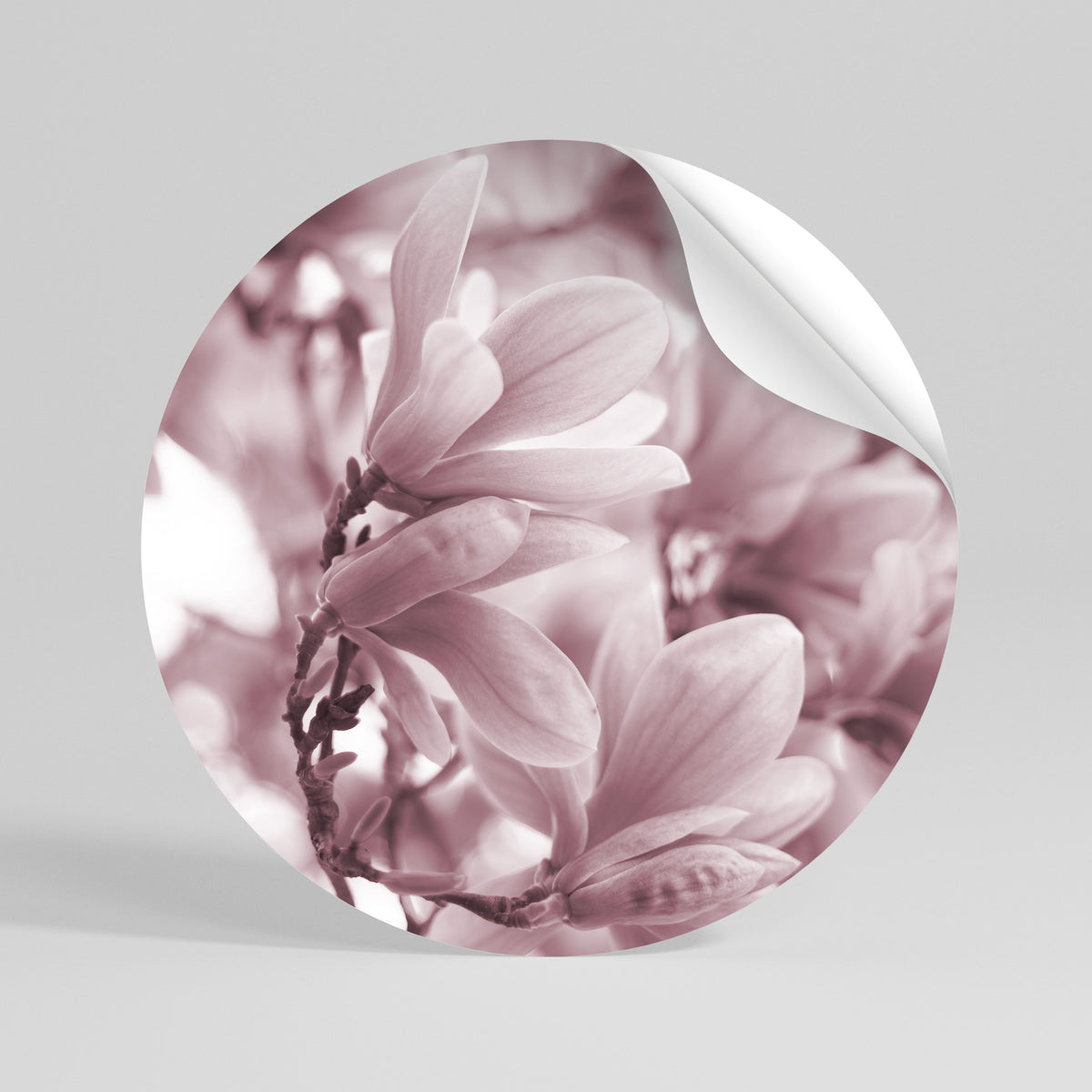 PINK BLOSSOM DREAM Runder Wandsticker zum Abziehen und Aufkleben