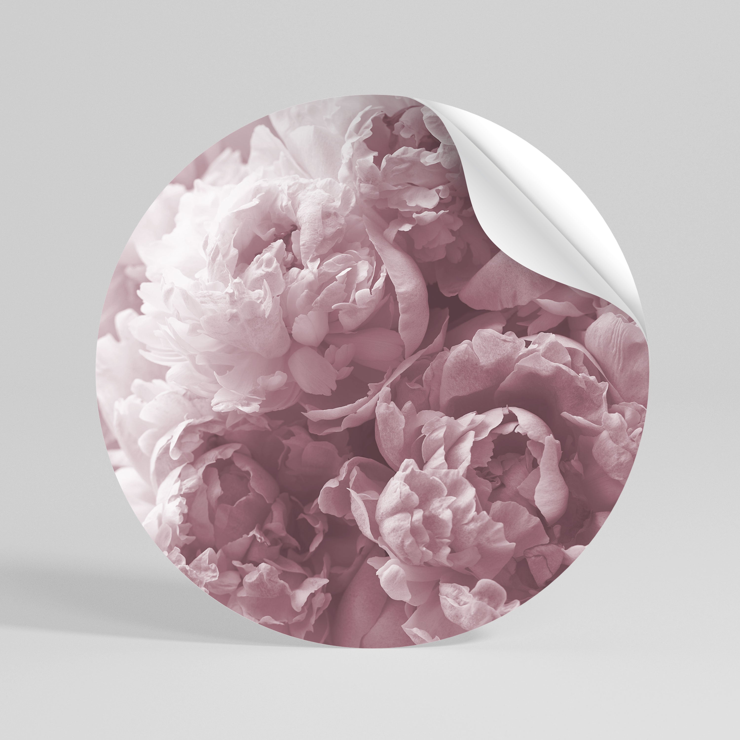 BLUSHED SERENITY Peel and Stick Round Sticker