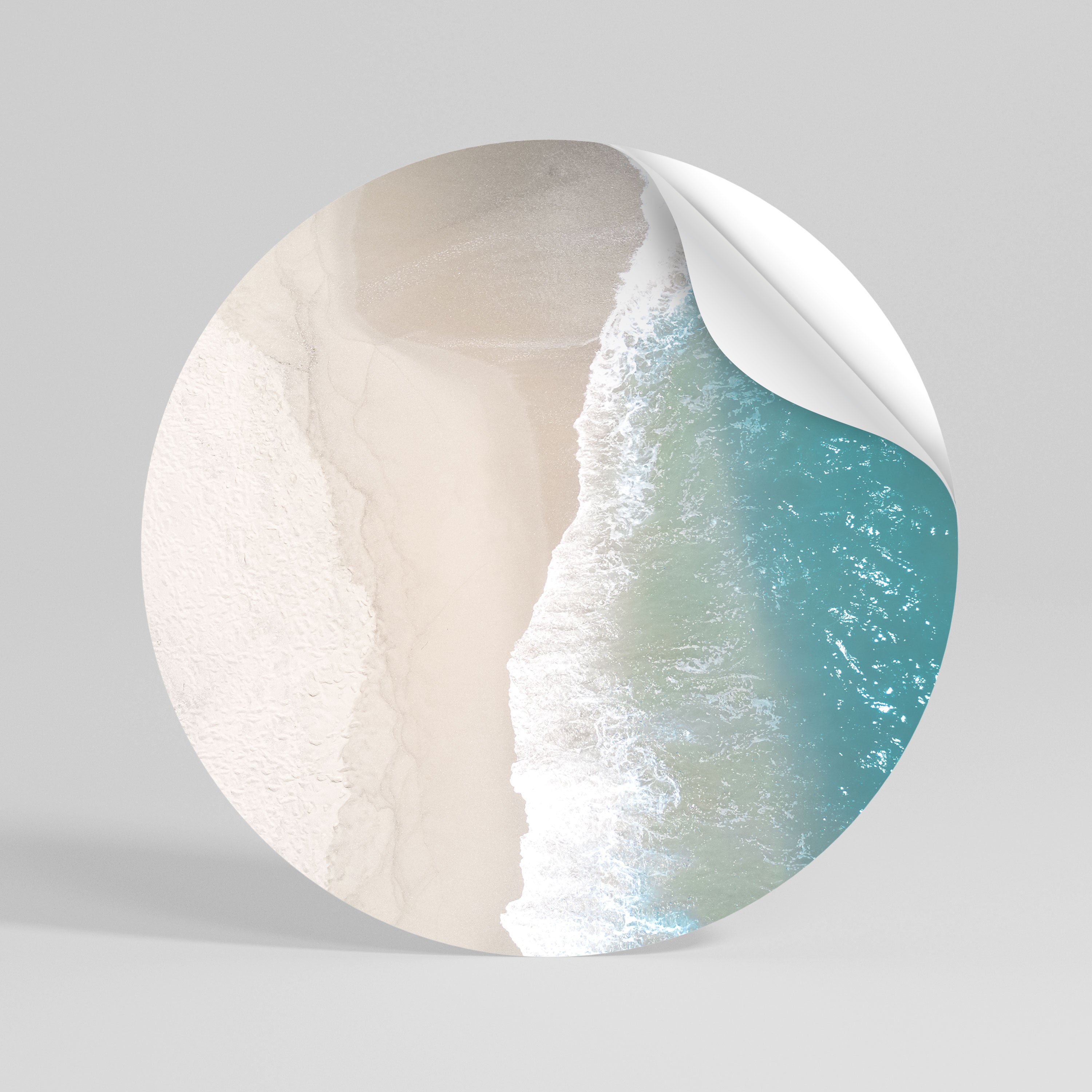 SAND AND SEA HARMONY Peel and Stick Round Sticker