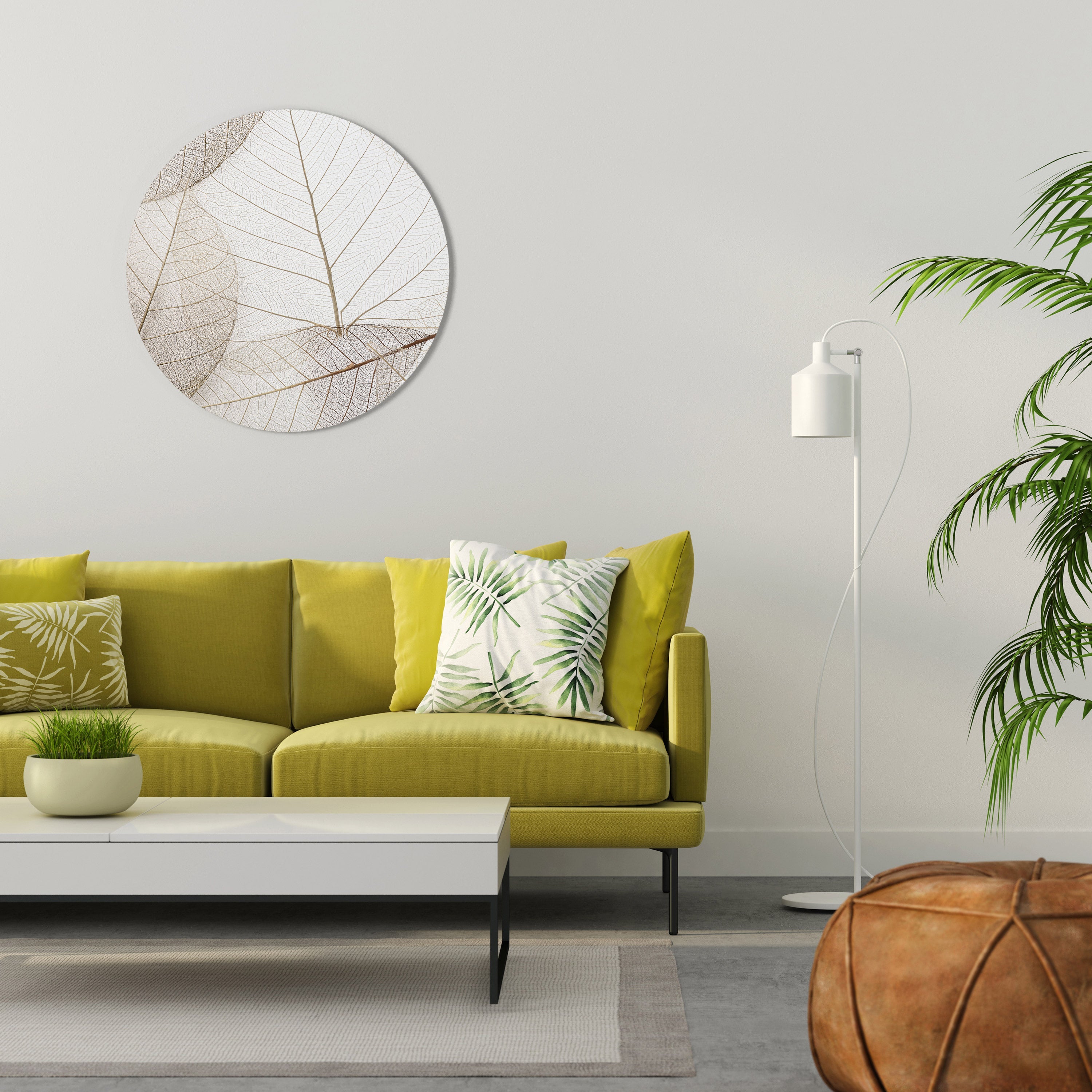 ETHEREAL VEINED GRACE Runde Wanddekoration Ø 69 cm