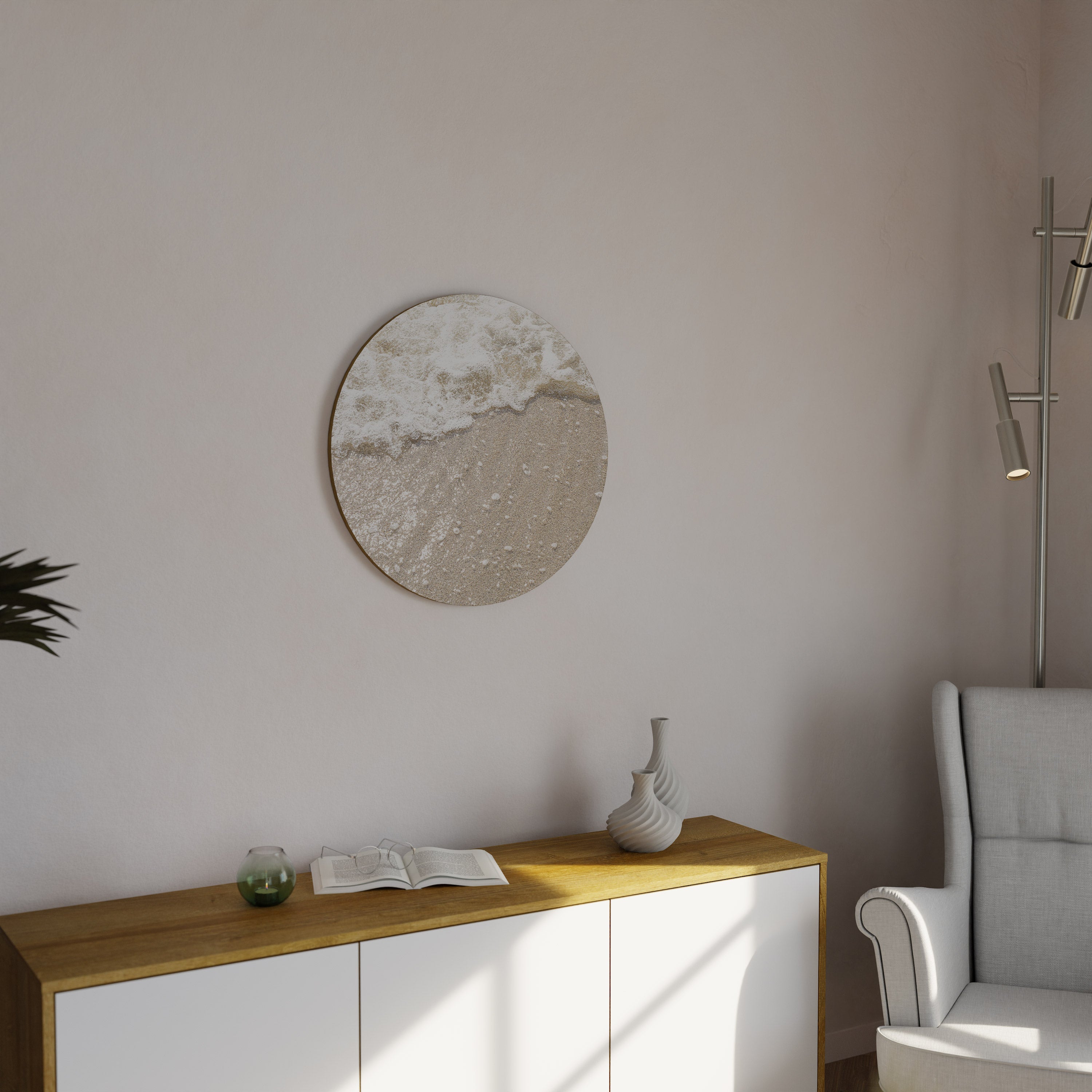 SHIMMERING SHORELINE Runde Wanddekoration Ø 69 cm