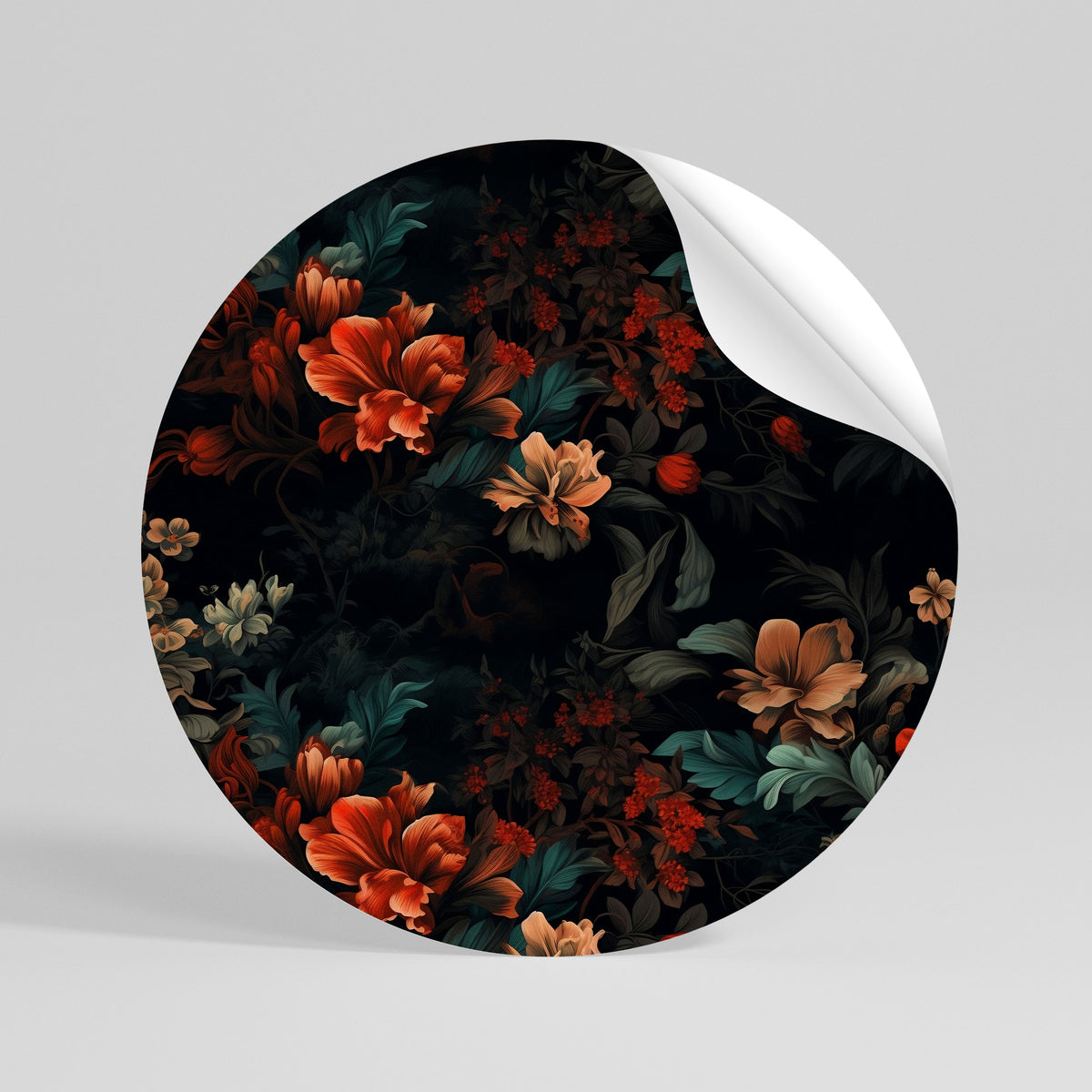 IMAGINARY BLOSSOM Runder Wandsticker zum Abziehen und Aufkleben