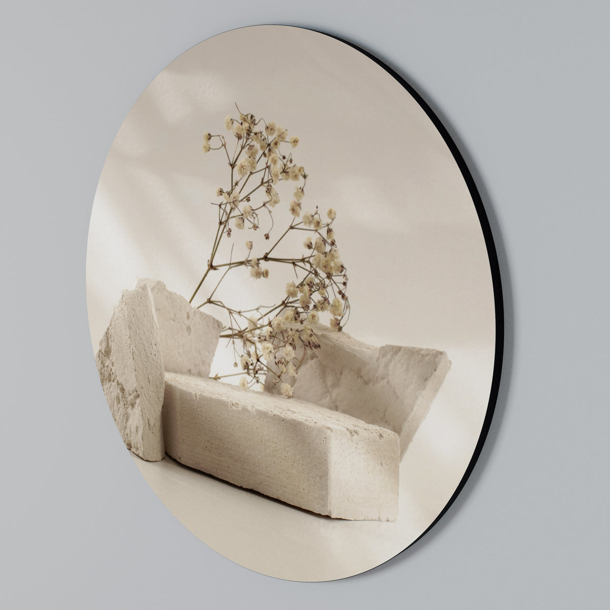 ELEGANT EMBERS Rundes Wandbild