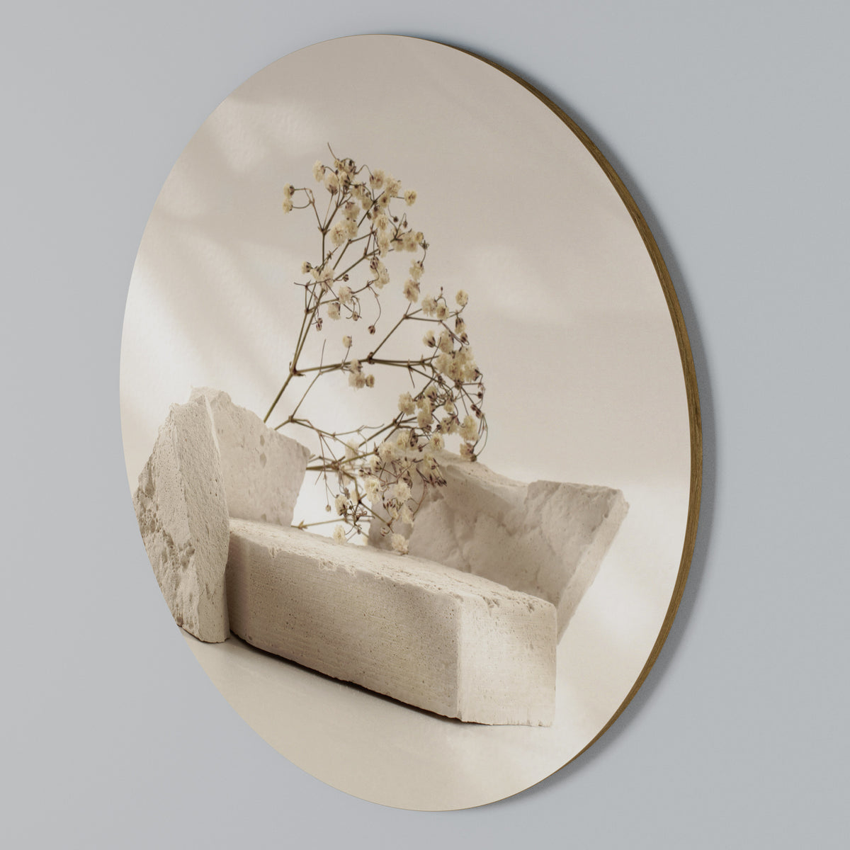 ELEGANT EMBERS Rundes Wandbild