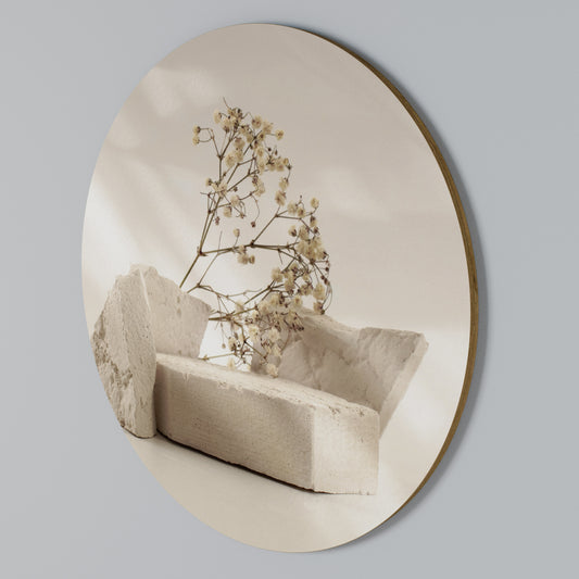 ELEGANT EMBERS Rundes Wandbild