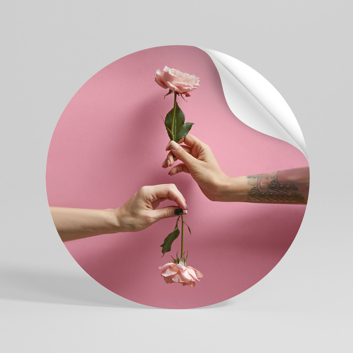 FLORAL CONNECTIONS Runder Wandsticker zum Abziehen und Aufkleben