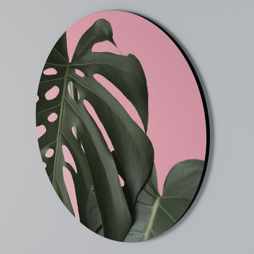 LADY MONSTERA Rundes Wandbild