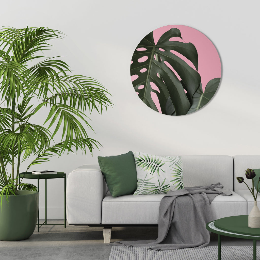LADY MONSTERA Runde Wanddekoration Ø 69 cm