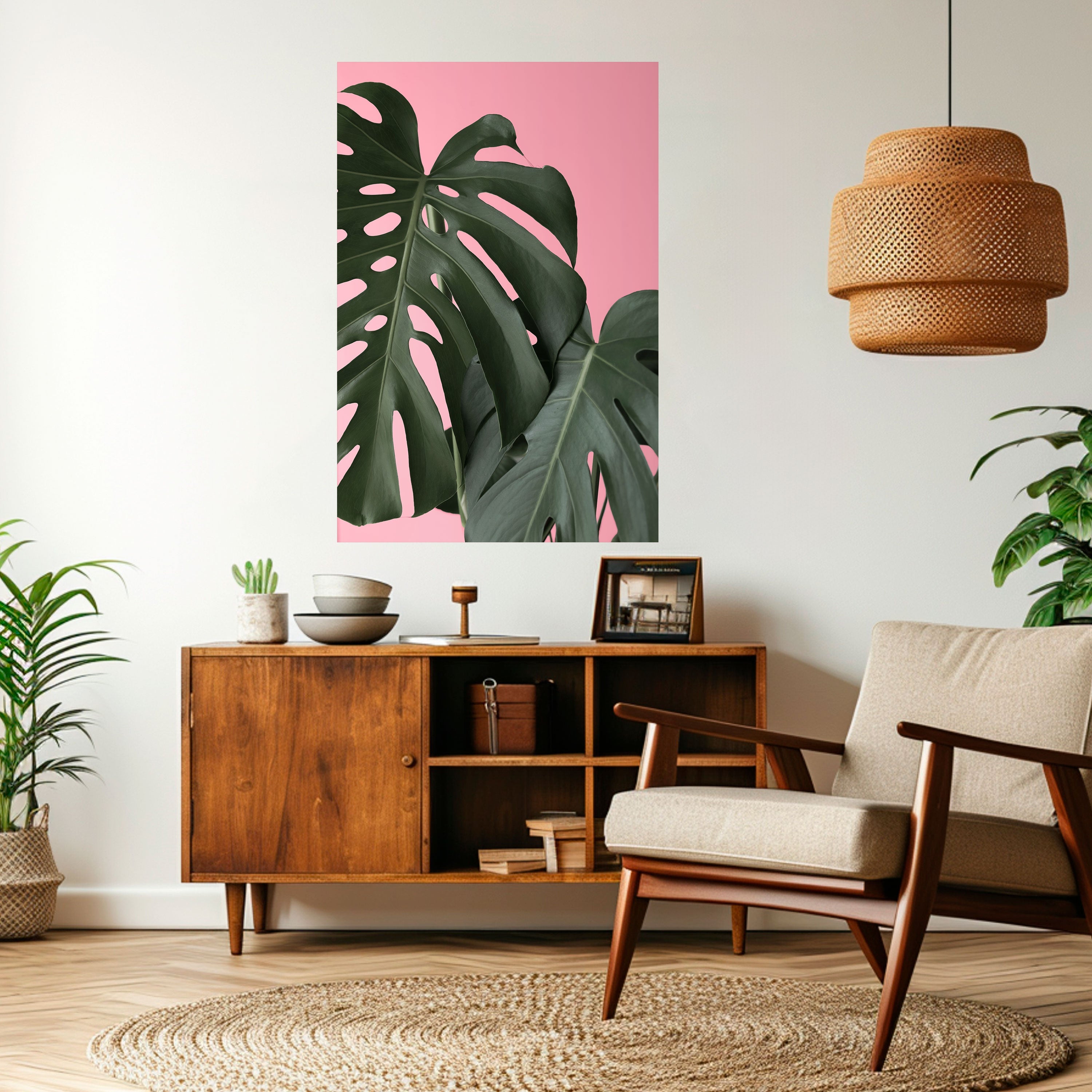 LADY MONSTERA Vertikales Poster zum Abziehen und Aufkleben