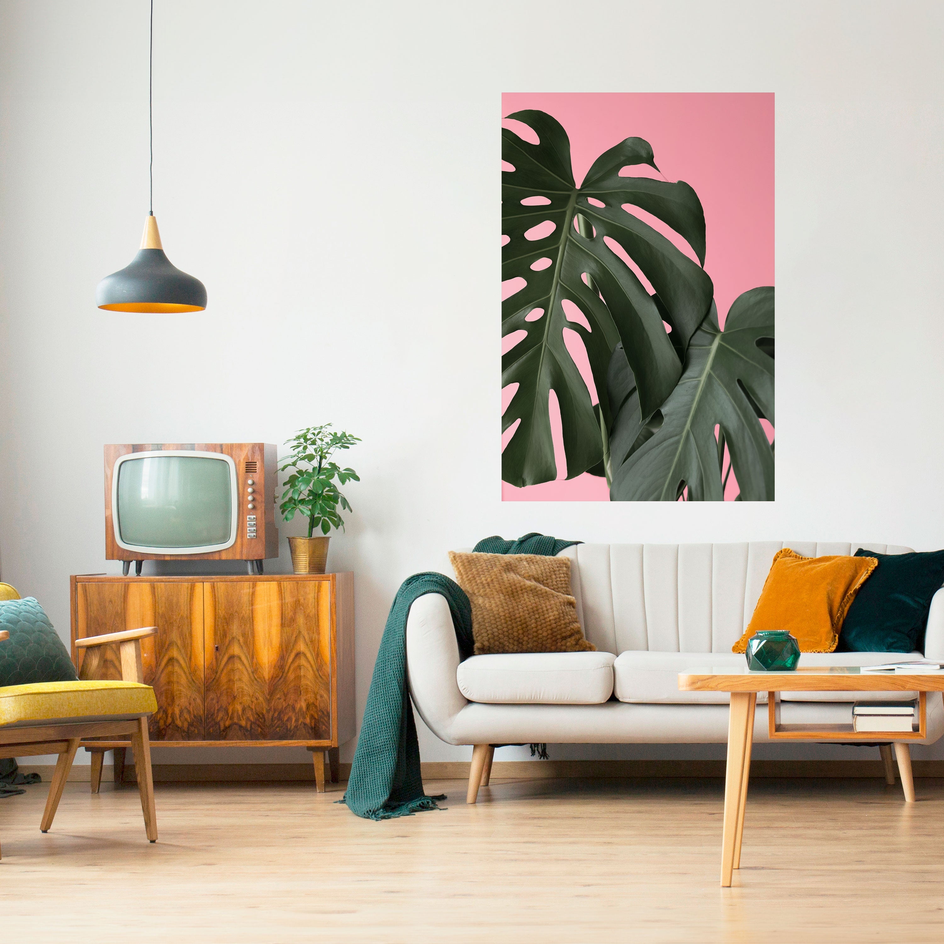 LADY MONSTERA Vertikales Poster zum Abziehen und Aufkleben