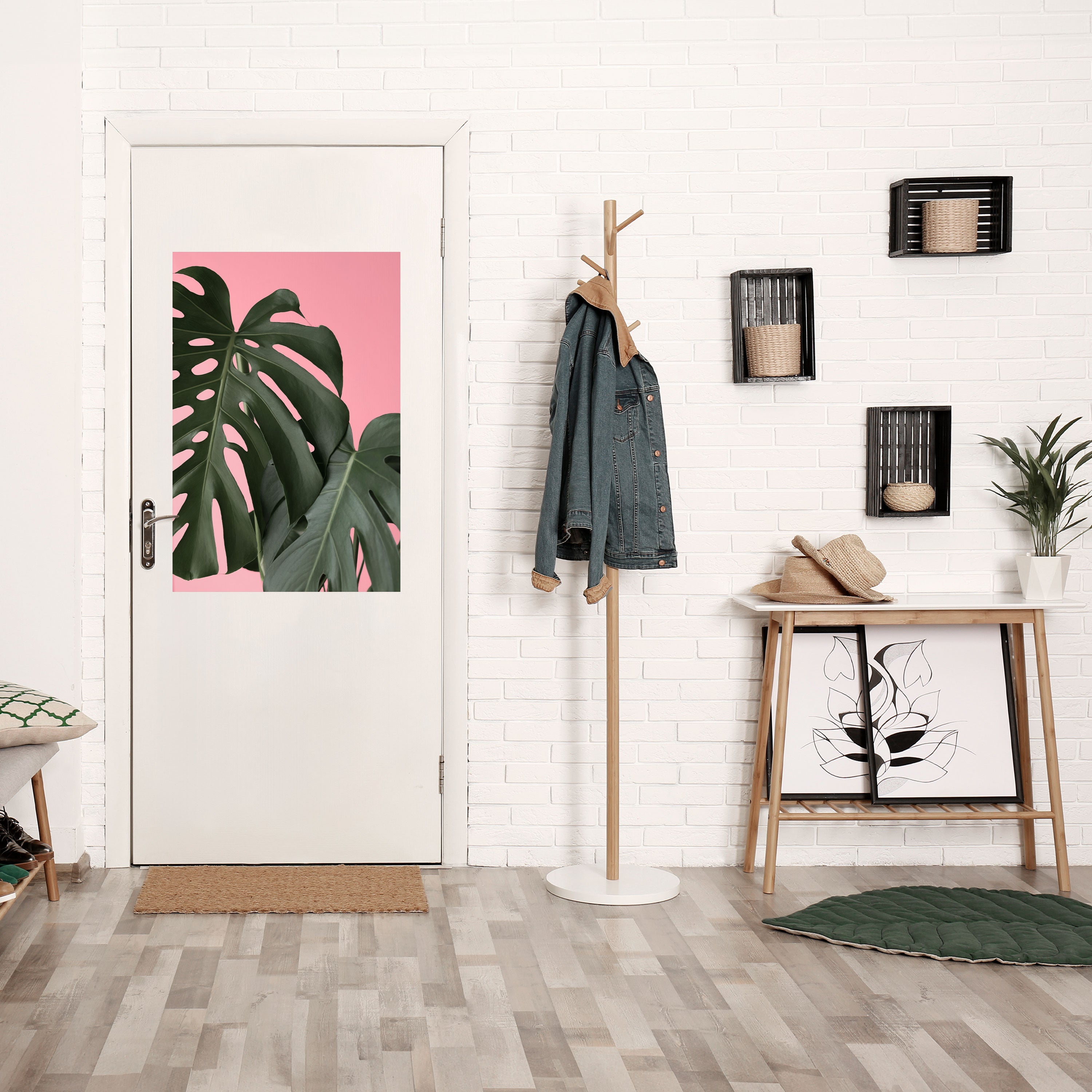 LADY MONSTERA Vertikales Poster zum Abziehen und Aufkleben