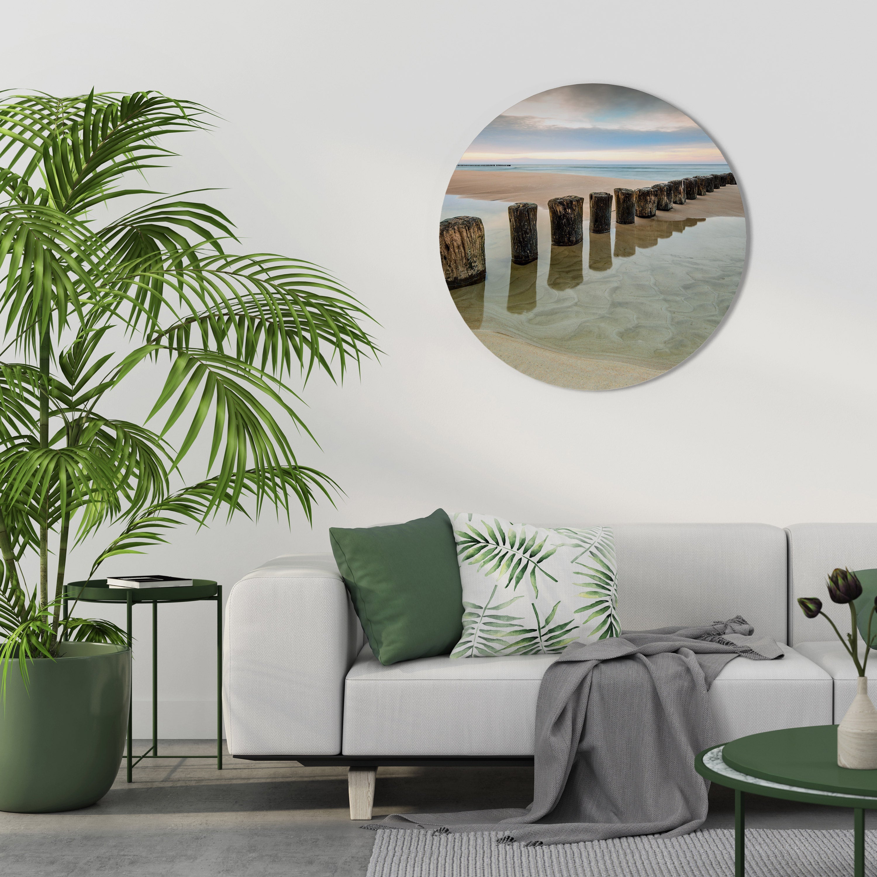 TIDAL SYMMETRY Runde Wanddekoration Ø 69 cm