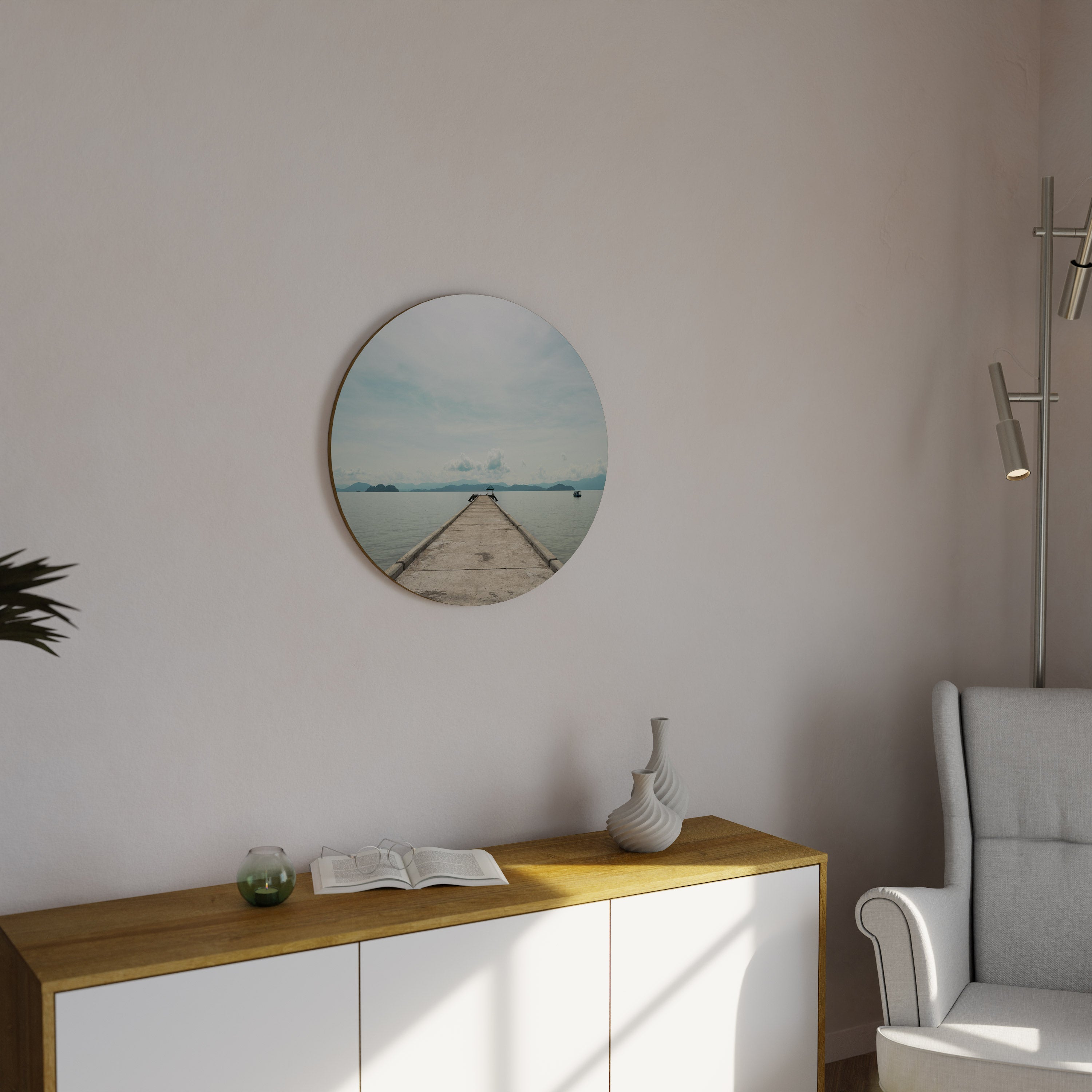 AQUA HORIZON Round Wall Art