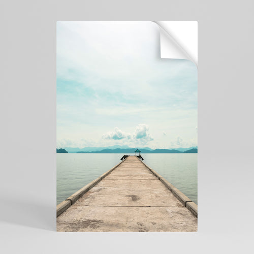 AQUA HORIZON Peel and Stick Vertical Poster